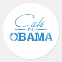 Cats for Obama Vintage.png Round Sticker