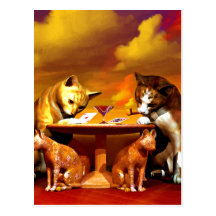 Cats game post card