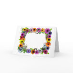 Cats in Flowers Border Greeting Cards
