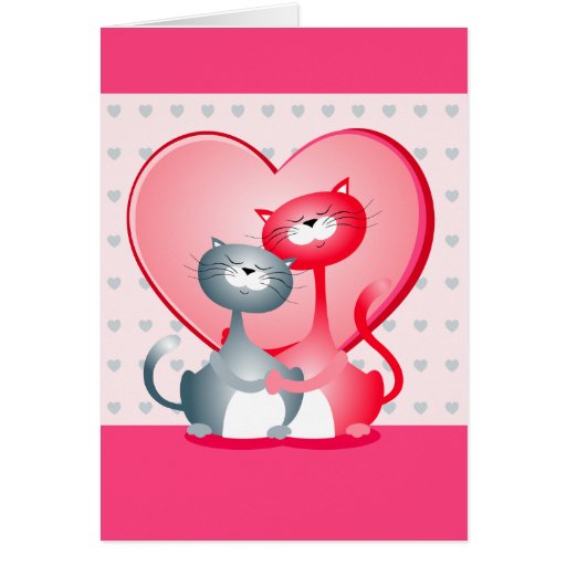 Cats in love, greeting card