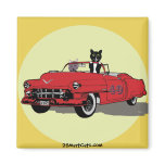 Cats Joy Riding Square Magnet