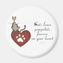 Cats Leave Pawprints On Your Heart Fridge Magnets