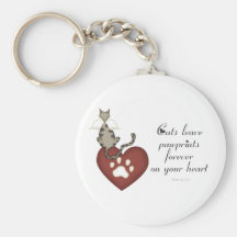 Cats Leave Pawprints On Your Heart Key Chains