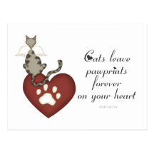 Cats Leave Pawprints On Your Heart Post Card