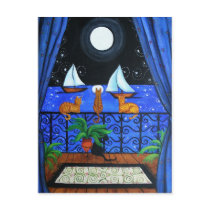 Cats Magical Night Nite Magic Postcards