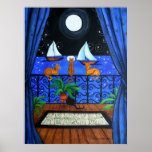 Cats Magical Night Nite Magic Poster