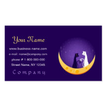 Cats on Moon Business Card Template