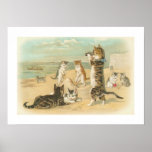"Cats on the Beach " Vintage Posters