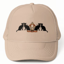 Cats Pentgagram Flame Triquetra Mesh Hats