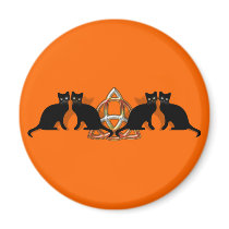 Cats Pentgagram Flame Triquetra Refrigerator Magnet