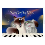 Cats Playing Piano Card