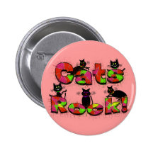Cats Rock--Cat lovers gifts Pinback Buttons