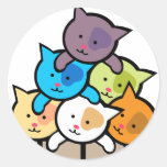 Cats Round Stickers