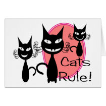 "Cats Rule!!"--Cat Lovers Gifts--Adorable Greeting Cards