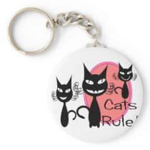 "Cats Rule!!"--Cat Lovers Gifts--Adorable Key Chains