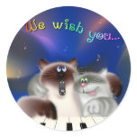 Cats Singing Christmas songs Sticker
