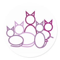 Cats Round Stickers