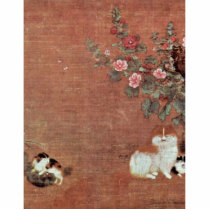 Cats With Boys In A Garden By Mao I (Best Quality) Photo Sculpture