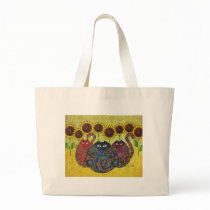 cats with sunflowers bag
