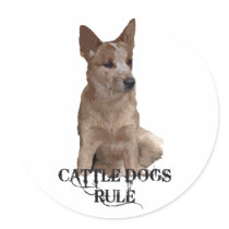 Cattle Dogs Rule Round Sticker