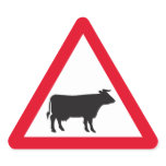 Cattle Road Sign stickers