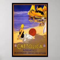 CATTOLICA ITALIAN RIVIERA TRAVEL POSTER