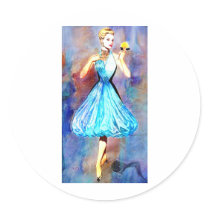 CATWALK CIRCA 1950 ROUND STICKER