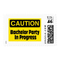 Caution Bachelor Party In Progress postage