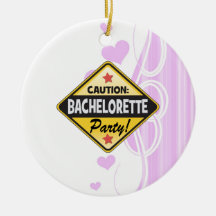 caution bachelorette party yellow warning sign fun christmas tree ornament