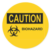 CAUTION Biohazard Sticker