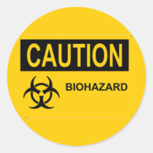 CAUTION Biohazard Sticker
