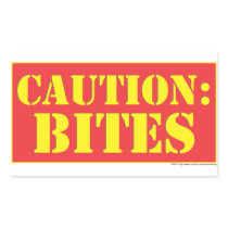 CAUTION: BITES! RECTANGULAR STICKERS
