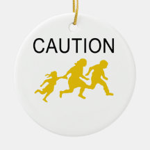 Caution Christmas Ornaments