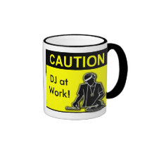 Caution DJ at Work! Mugs