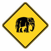 Caution Elephants Crossing ⚠ Thai Road Sign ⚠ Acrylic Cut Outs