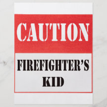 caution- firefighter's kid flyer design