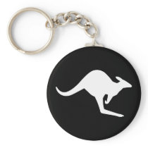 Caution Kangaroo Keychains