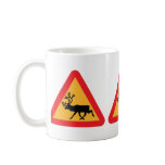 Caution Reindeer Swedish Traffic Sign Coffee Mug