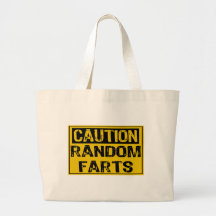 Caution Sign- Random Farts Yellow/Black Tote Bags