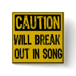 Caution Sign-Will break out in song Yellow/Black Pins