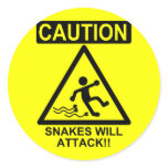 Caution Snakes will Attack!! stickers
