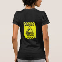 Caution Tape Womens Vintage Black destroyed Tshirt