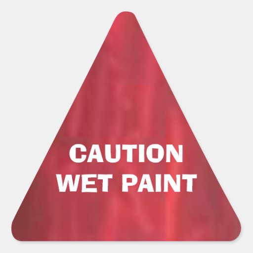 caution-wet-paint-triangle-sticker-zazzle