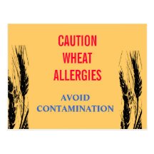 Caution Wheat Allergies Post Card