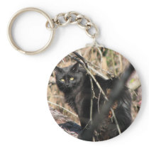 Cautious Star Noir Cat Keychains