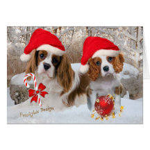 Cavalier King Charles Christmas Day Greeting Card