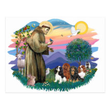Cavalier King Charles Spaniels (four) Postcard