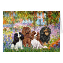 Cavaliers (4) - in Monet's Garden Greeting Card