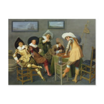 Cavaliers in a tavern post card