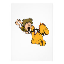 Caveboy & Pet Dragon Personalised Invite